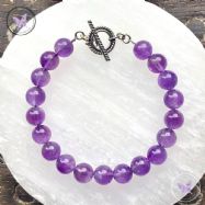 Amethyst Healing Bracelet With Silver Toggle Clasp